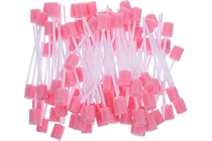 Healifty 100pcs Disposable Toothbrush Mouth Care Sponge Swabs Tooth Cleaning Mouth Swabs for Baby Elderly Daily Use 5.31In Pi