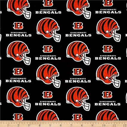 Amazon Com Quilt Fabric Traditions Nfl Cotton Broadcloth Cincinnati Bengals Helmets Orange Black Quilt Fabric By The Yard Arts Crafts Sewing