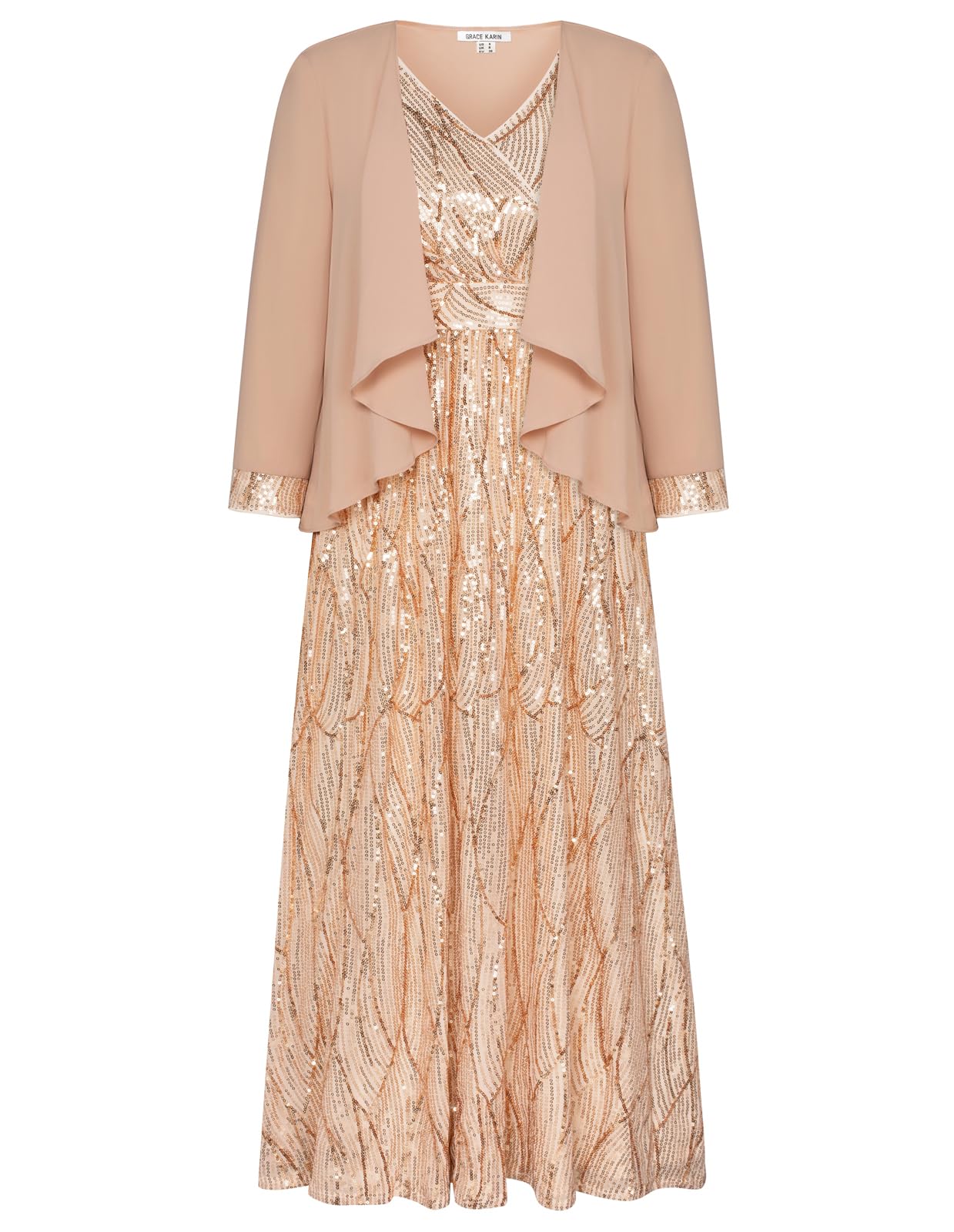 Photo 1 of (dress cover up)  Women Formal Cocktail Party Sequin Dress Rose Gold 14