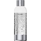 Mysoda Premium Carbonating Bottle 1L Silver - Our Carbonated Water Bottle is Compatible with MySoda and any brands - Quick-Lock Reusable Bottles - Lid and Base Made of Stainless Steel - BPA Free