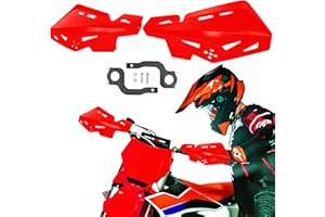 PRO CAKEN Universal 7/8" 22mm and 1 1/8" 28mm Handle Bar Hand Guards Nylon Bracket for Dirt Bike Motocross ATV for SX SXF EXC XCW-Red