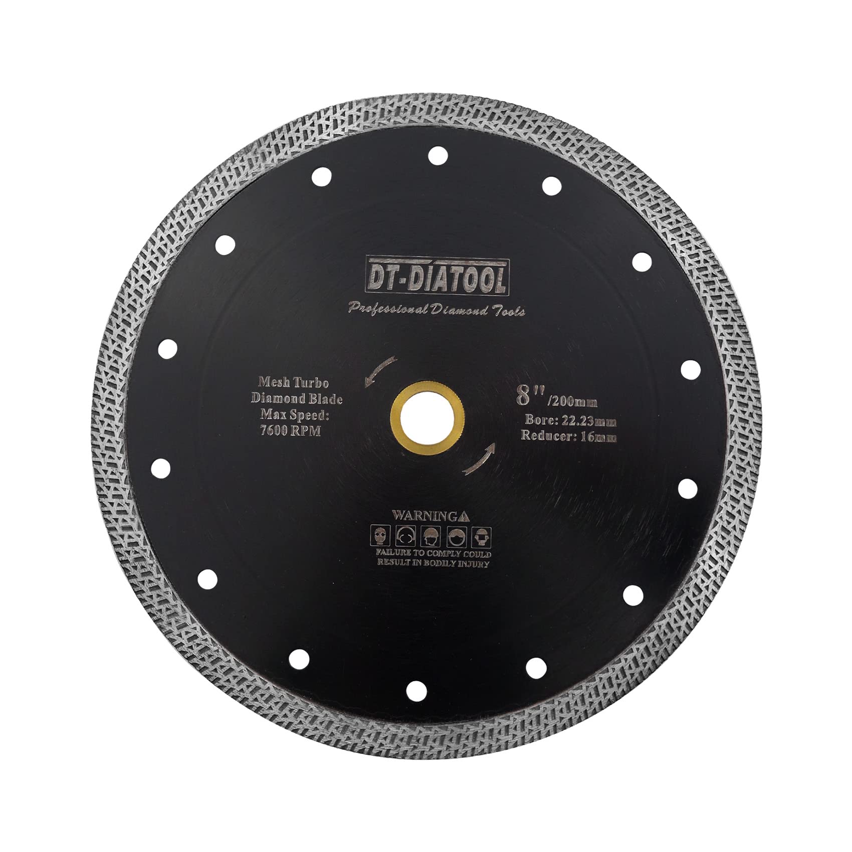 DT-DIATOOL Diamond Disc 200mm Granite Cutting Disc for Marble Ceramic Porcelain Tile with Mesh Turbo Diamond Segment
