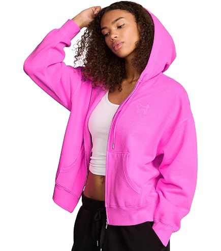 Victoria's Secret Pink Hoodie Reversible Sherpa Full Zip