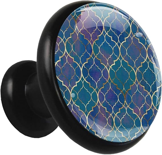 Perillas y manijas del gabinete Patrón azul Perillas de gabinetes de