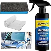 Sopami Car Coating Spray,Quick Effect Coating Agent,Car Scratch Wax Polish Spray,Oil Film Emulsion Glass Cleaner,Extremely Hydrophobic,Unmatched Slickness - Car Care Products (16.91 OZ)