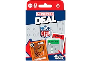 Monopoly Deal NFL Edition Game | Officially Licensed NFL Card Game for Families and Kids | Ages 8+ | 2-5 Players | 15 Mins. |