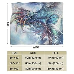 WAZHIJIA Mighty Dragon Fleece Throw Blanket, Fuzzy