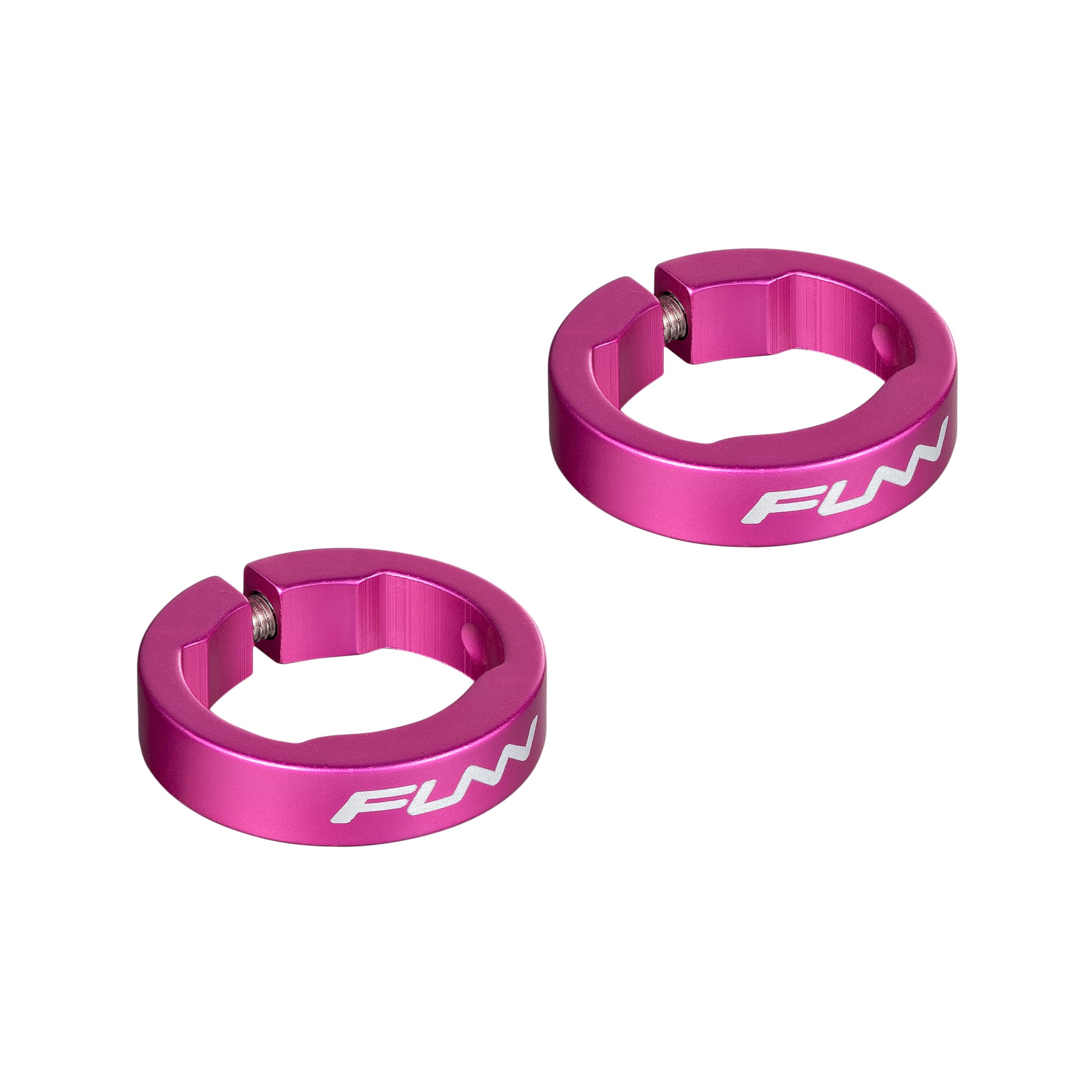 Funn Alloy Bike Grip Clamping Rings for Hilt, Holeshot MTB Grips, Grip Lock Rings for Securing Bicycle Handlebar Grips in Place (Pink)