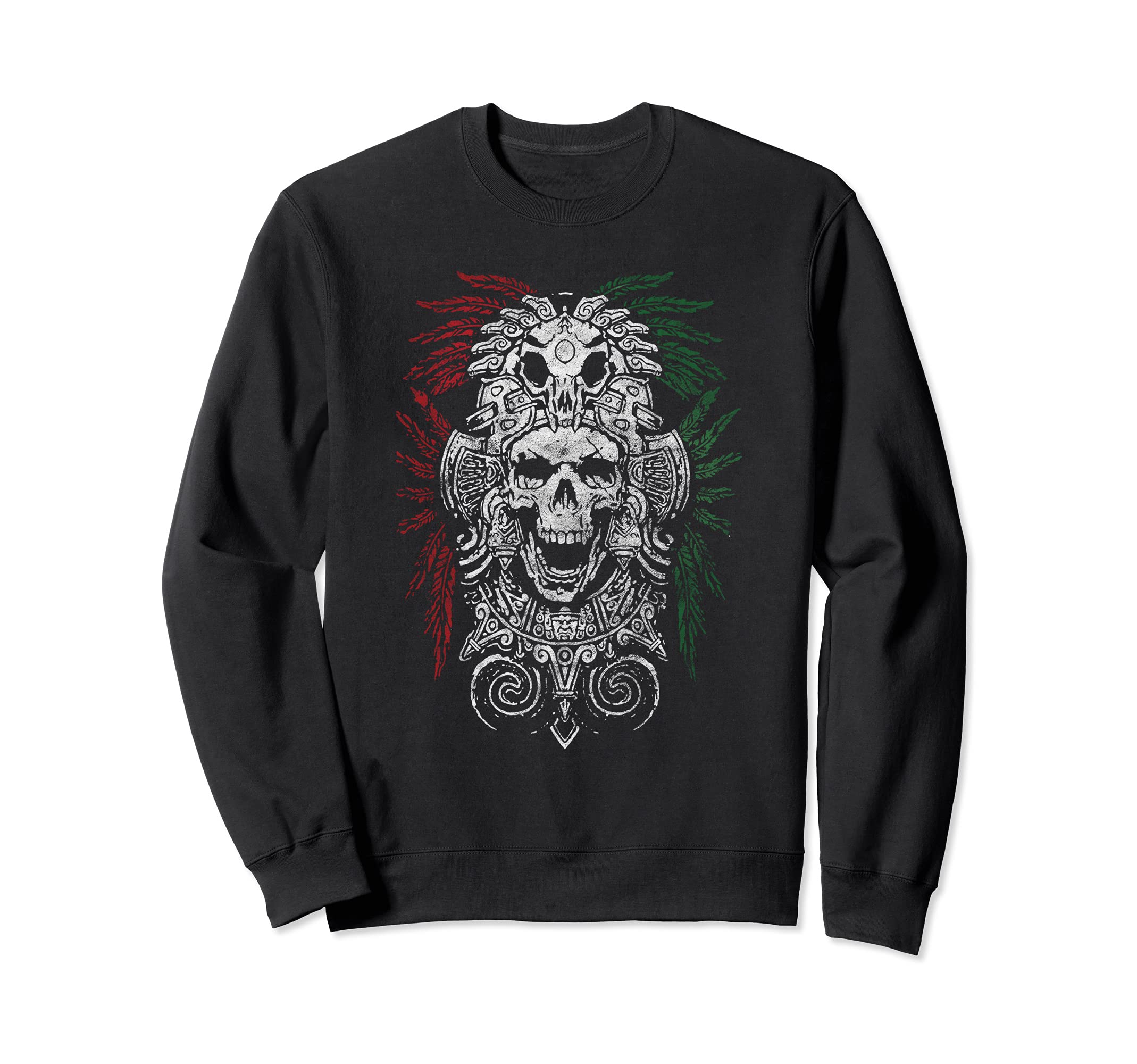Ancient Aztec King Mexican Skull Mayas Mask Calavera Azteca Sweatshirt