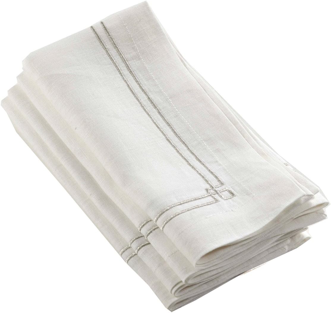 Occasion Gallery Ivory Cloth Napkins with Embroidered