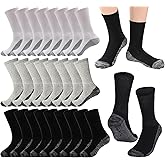 Looknniy 20 Pairs Crew Athletic Socks for Kids Breathable Cushion Crew Socks for Kids Sport Running Traveling