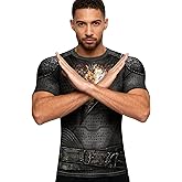 Red Plume Men's Compression Sports Fitness Short Sleeve Training Base Layers Shirt