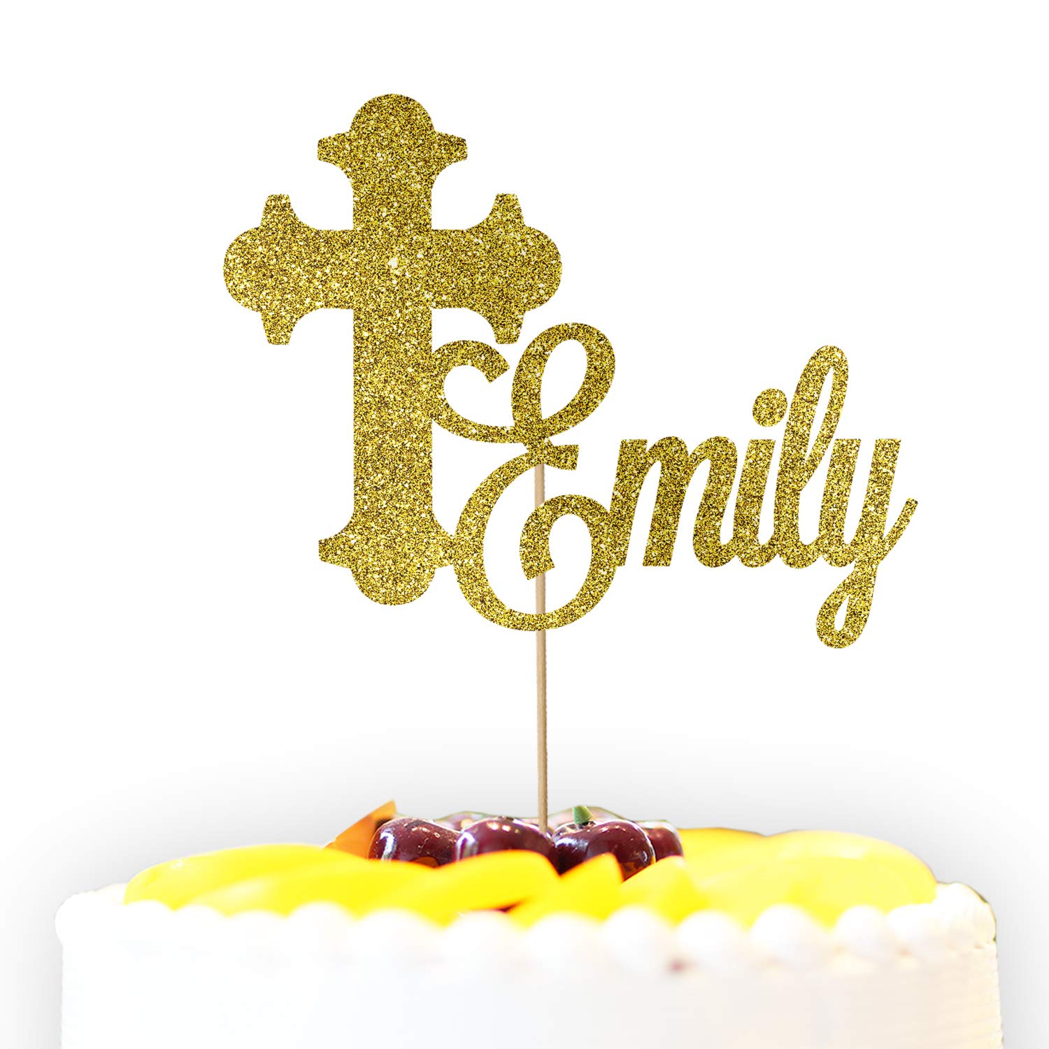 Napravi Rs Patisserie Figurines Pour Gateaux Decoration De Gateau A Paillettes Personnalisable Pour Communion Nimporte Quelle Couleur Mot Age Occasion