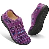 Spesoul Wide Womens Slippers Adjustable House Shoes Indoor Outdoor Barefoot Slippers Cozy Walking Shoe Swollen Edema Diabetic Shoes