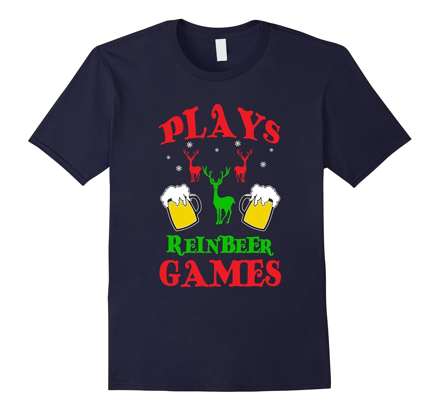 Plays Reinbeer Games Christmas T Shirt-Rose