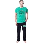 Star Wars Mens' Travel Tourist Ad Sleep Pajama Set (Yoda Camp Dagobah, Medium)