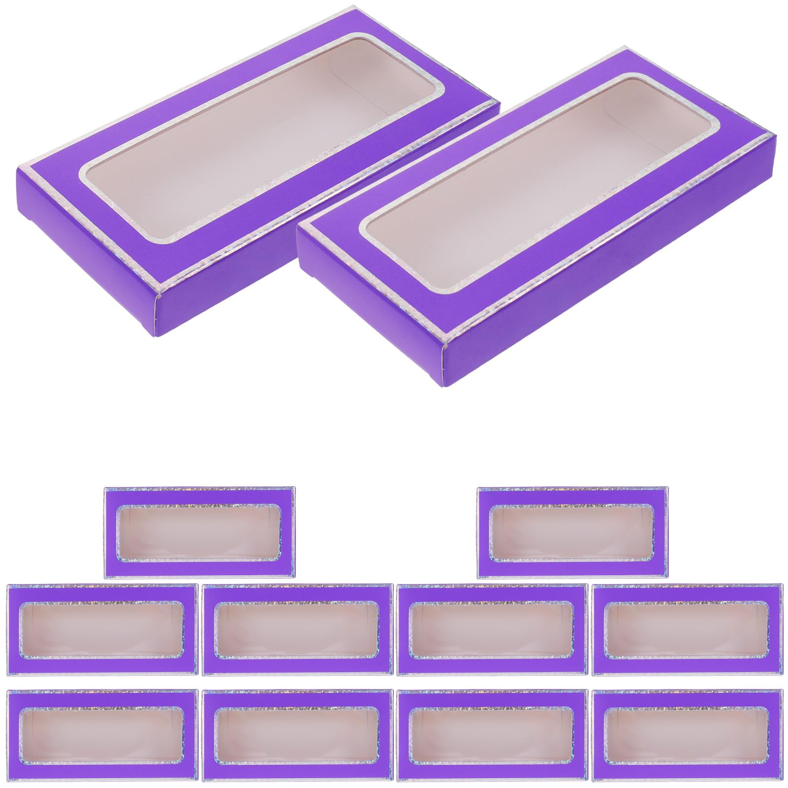 Beavorty 12Pcs Nails Packaging Box Empty Nail Display Packing Box Eyelash Eyelash Holder Case