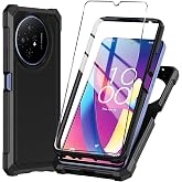 Mocotto for TCL 50 XL 5G Phone Case/TCL 50 XL NXTPAPER 5G Case with Tempered Glass Screen Protector,Slim Soft Silicone Full-Body Protective Case (Black)