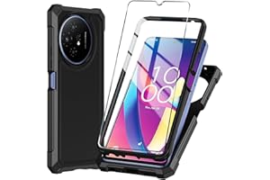 Mocotto for TCL 50 XL 5G Phone Case/TCL 50 XL NXTPAPER 5G Case with Tempered Glass Screen Protector,Slim Soft Silicone Full-Body Protective Case (Black)