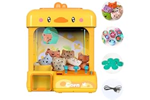 cxjoigxi Large Claw Machine for Kids Adults with Prizes, Adjustable Sound & Light, 2 Power Modes, Mini Candy Crane Vending Machines, Electronic Arcade Game Dispenser Toy for Girls Boys Gift - Duck