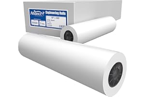 Alliance Wide Format Paper 30” x 500’ Rolls Bond Engineering 92 Bright, 20lb - 2 Rolls Per Carton with 3” Core