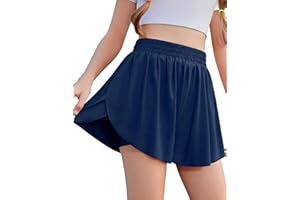Zaclotre Girls Butterfly Shorts Flowy 2 in 1 Athletic Running Shorts Kids Preppy Clothes