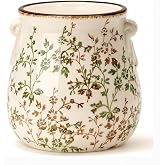 Vintage Ceramic Pot for Indoor Plants with Drainage, Crackle Glaze | Flower Small Plant Pots Indoor with Drainage 6 IN Cute for Indoor Planter Decorative