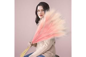 KALYLOC 4Pcs 43.5" Faux Tall Pampas Grass, Extra Large Pink Artificial Pompous Grass Branches, Tall Pampas Grass Reed Fluffy 