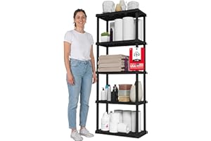 IRIS USA 5-Tier Heavy Duty Storage Shelving Unit, Garage Storage Rack, Holds 18 kg per Shelf, Modular Organizer for Home & Ut