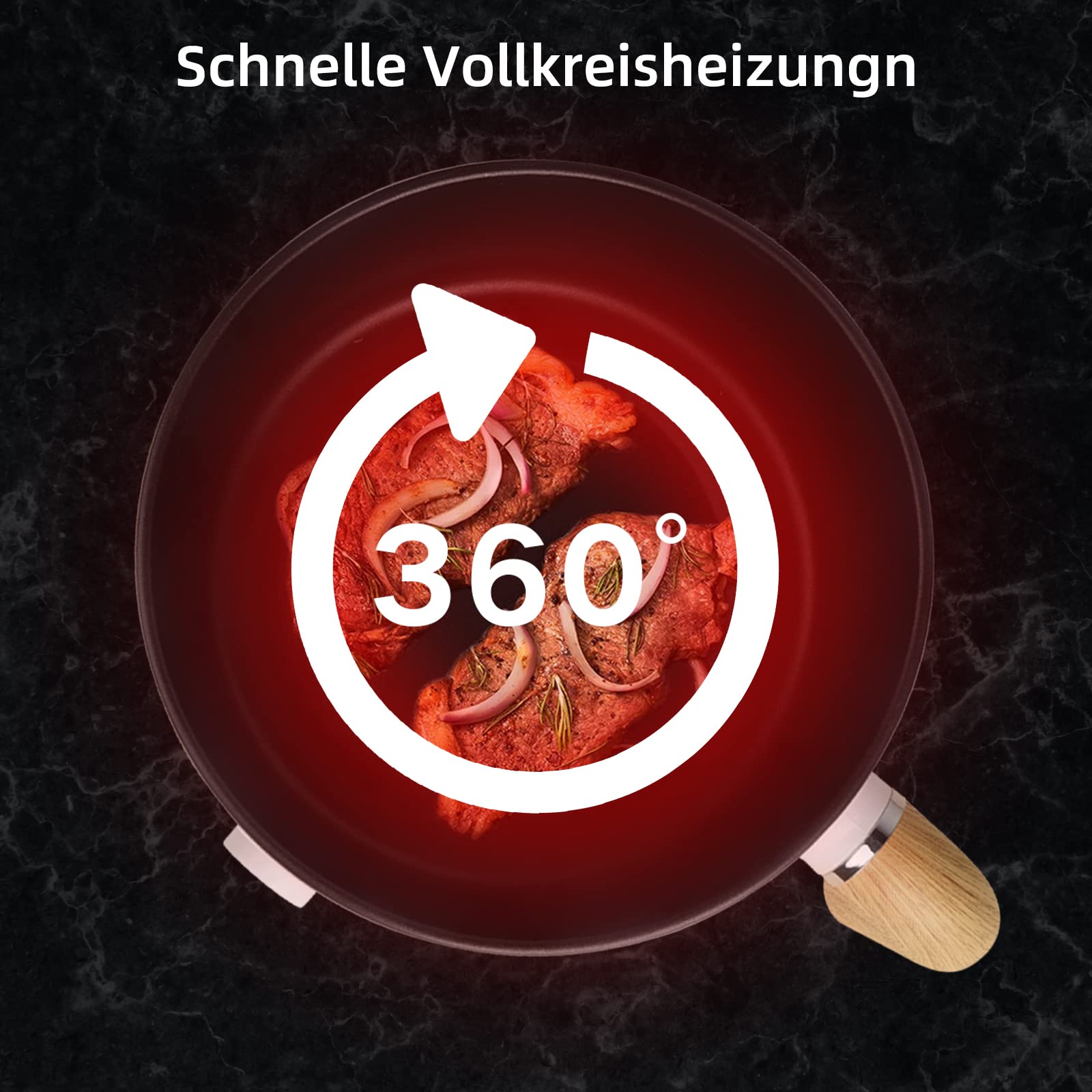 Hot Pot Electric with Steamer, 1.5L Portable Non-Stick Multicooker, Travel Electric Skillet with Dual Power Control for Pasta/Soup/Steak/Egg/Oatmeal (Black)