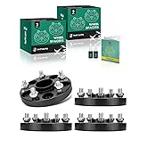 YHTAUTO 5x4.5 Hub Centric Wheel Spacers 20mm Compatible with Subaru Outback, Forester, Impreza, Legacy, WRX, 5x114.3mm Tire Spacers w/ M12x1.25 Studs, 56.1mm Hub Bore 5 Lug 4PCS Black