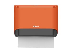 PLUSSEN Commercial Paper Towel Dispenser Wall Mount with Lock 1 Pack,Universal Multifold Tri Fold Paper Hand Towel Holder,Compact Toilet Tissue Dispensers for Bathroom Kitchen Office (Orange)
