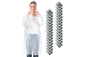 Colemoly Disposable Rain Poncho for Adults Clear, Lightweight Raincoat, Compact Waterproof Rainwear for Outdoors