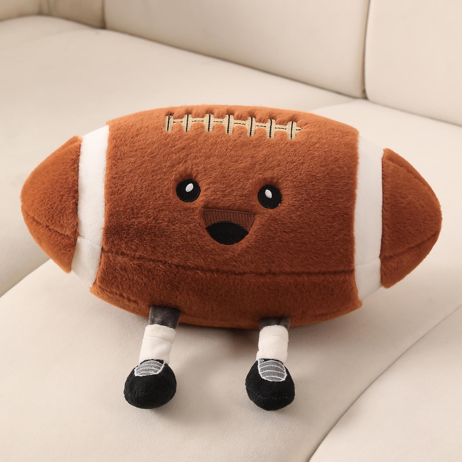 Photo 1 of Funny Football Pillow with Legs – Cute Stuffed Animal Toy for Boys Girls, Football Throw Pillow Gift for Room Decor, Couch or Bed (Football 9 Inch)