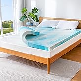 Marsail Mattress Topper Queen, 3-inch Gel Memory Foam, Bed Topper for Queen Size Bed, Soft for Sleeper Sofa, RV, Camper, CertiPUR-US Certified