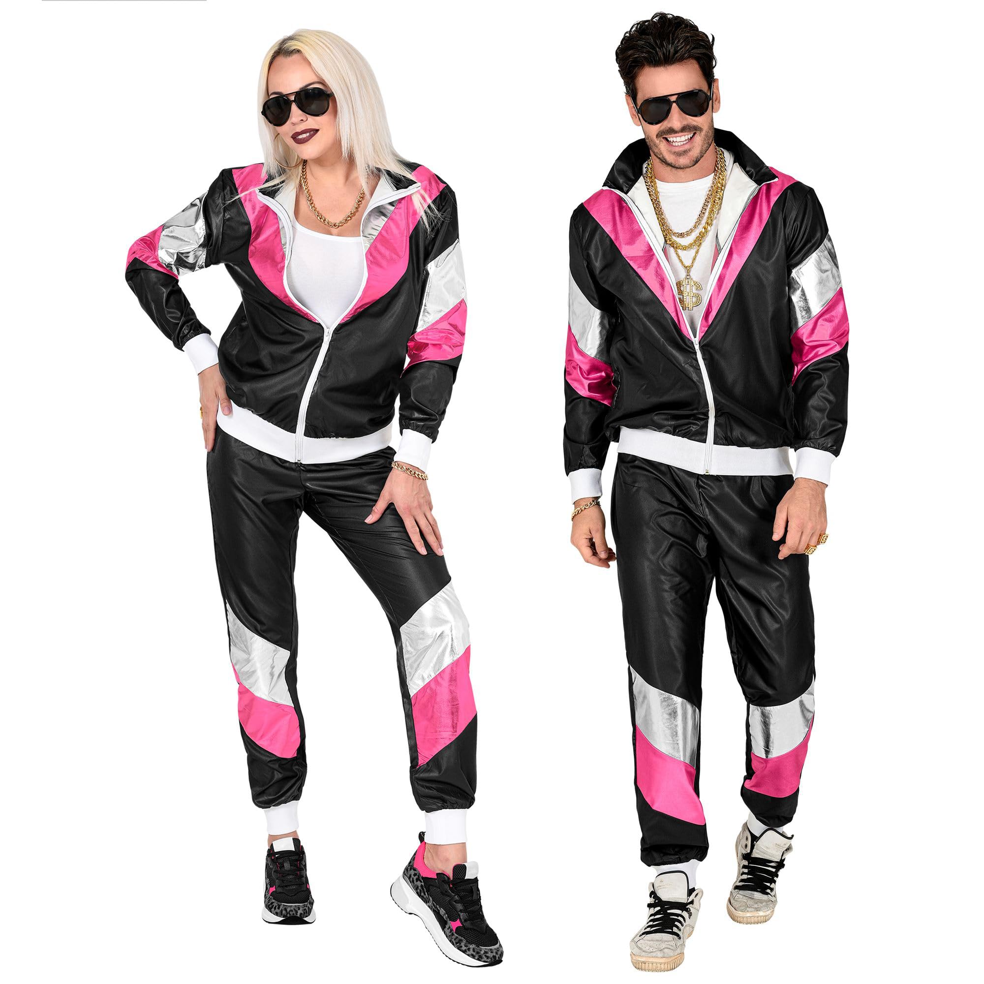 W WIDMANN MILANO Party Fashion - Costume Tracksuit, Retro Style, 80s Outfit, Jogging Suit for Carnival & Party