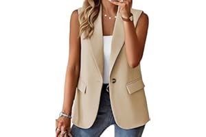 Mina Self 2025 Fall Women's Sleeveless Vest Blazer - Fully Lined Lightweight Fashion Casual Work Office Tops with Pockets