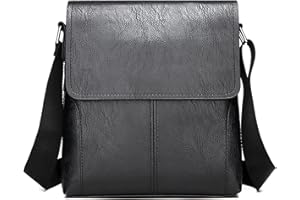 PORT&LOTUS Messager Bags for Men Small Men's Shoulder Bag for Men PU Leather Crossbody Bags for Men