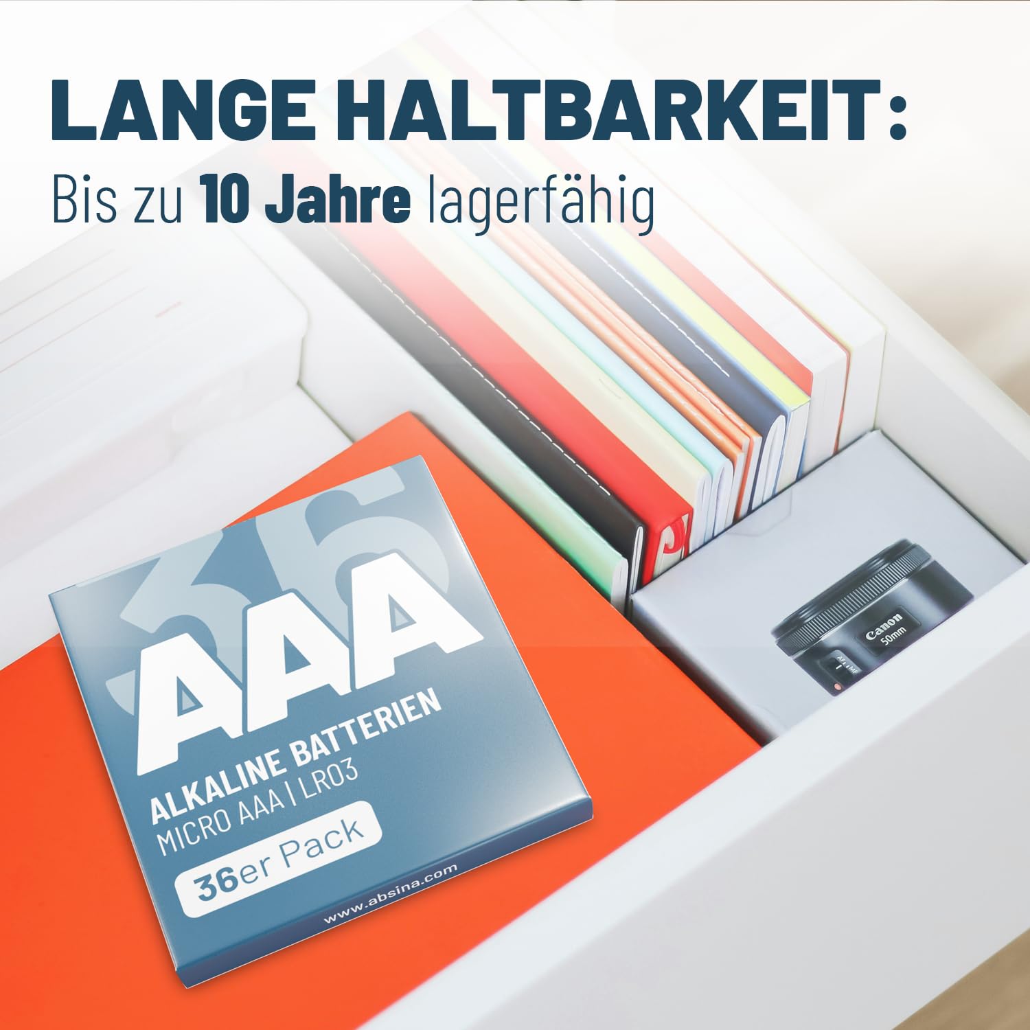 ABSINA 36x AAA Batterien Großpackung 1,5V Alkaline - Langlebige Micro LR03 Batterien AAA für Fernbedieung, Spielzeug, Wecker UVM - Batterie AAA 3