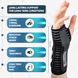 Actesso Breathable Wrist Support Brace Right Hand XL Black view 2
