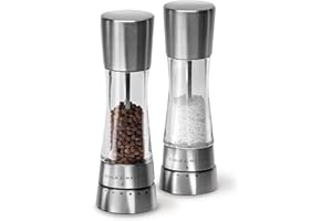 Cole & Mason Derwent Grinder Set - Precision Mechanisms and Sea Salt and Peppercorns - Derwent Salt and Pepper, Stainless Steel