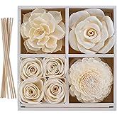 Flower Diffuser, Reed Diffuser Flowers, Sola Wood Flowers, Natural Material Reed Flower, with 8 Pcs Diffuser Rattan,2-3.5 Inches (Intangible Cultural Heritage Series - Garden)