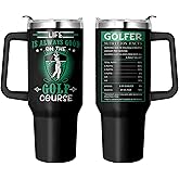 40 Oz Golf Tumbler with Handle and Straw, Double Wall Coffee Travel Golf Mug Spill Proof Leak Proof, Stainless Steel golf Cup with Handle and Straw, Reusable Insulated Water Bottle 40 Oz Gifts for men