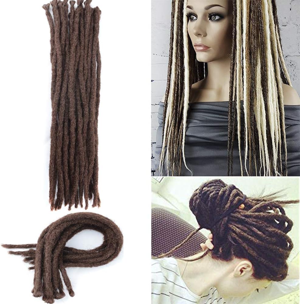 Handmade Dreadlock Extensions 20 Strands Reggae Hair Hip-Hop Dreads Extensions 20 Inch Kanekalon Dreadlocks Crochet Braiding Hair Extensions (20 Inch (Strands of 20), 33)