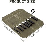Leogony Knife Roll Bag 7 Pocket Waxed Canvas Chef Knife Case 56x45 cm view 2