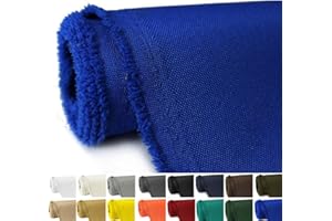 GeeComfy Waterproof Canvas Fabric by The Yard 58" W 600D Upholstery Polyester Material Indoor Outdoor Water Resistant Fabric for Chair Cushion Furniture Cover Sewing DIY Cloth, 1 Yard Royal Blue