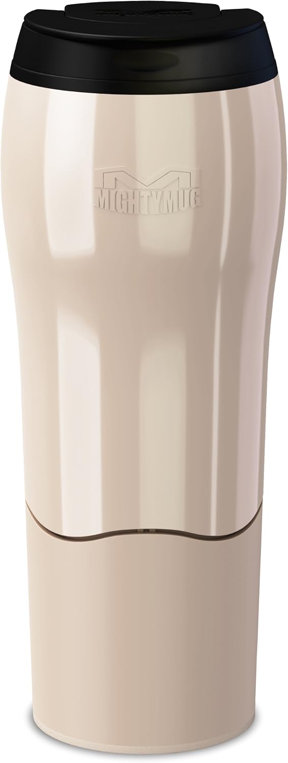 Mighty Mug Go 17920226 - The Travel Mug That Won't Fall Over (0.47 Litre), Pearl