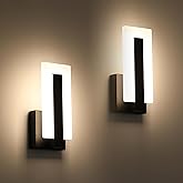 Joosenhouse Modern LED Wall Sconces Up and Down Wall Mount Light Black 3000K Warm White Wall Lights Set of 2, Indoor Wall Lig