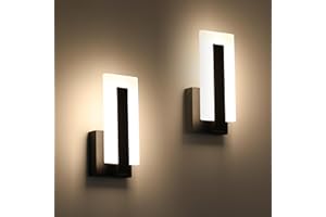 Joosenhouse Modern LED Wall Sconces Up and Down Wall Mount Light Black 3000K Warm White Wall Lights Set of 2, Indoor Wall Lighting for Hallways, Bedrooms, Hallways, Living Room Indoor Wall Lights