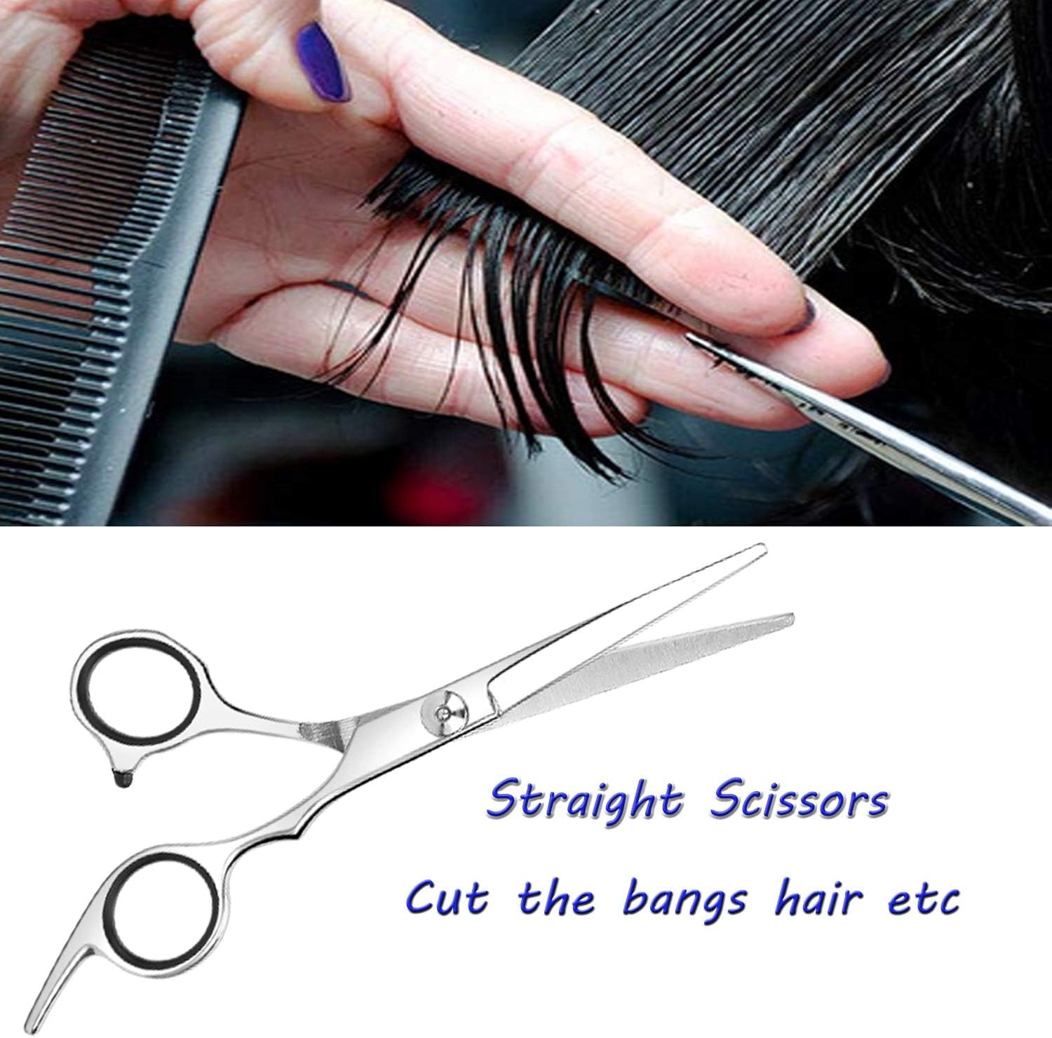 ESSOY Professional Hair Cutting Scissors/Shears (6.5-Inches), 4CR Stainless Steel Haircut Scissor with Fine Adjustment Screw for Home Salon, Barber Hairdressing Scissor for Women Men Kids : Beauty